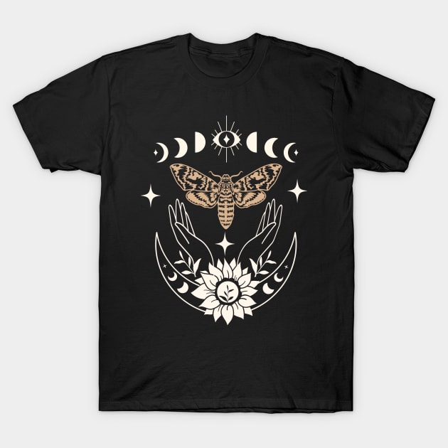 Mystical Moth Celestial Moon phase T-Shirt by Nice Surprise